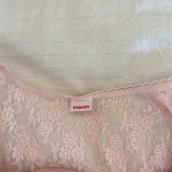 vintage 3 suisses pink milkmaid top - Picture 4 of 5